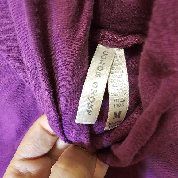 Color Story Women's Long Sleeve Turtleneck in Rich Purple - Picture 3 of 4
